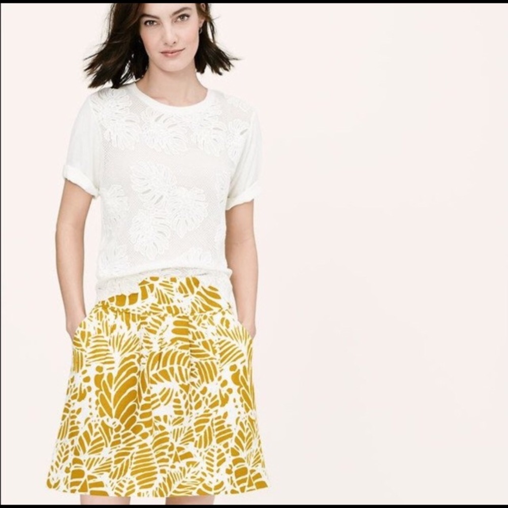 Loft Patterned Stencil Skirt